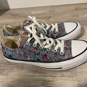 Cute floral pattern converse shoes